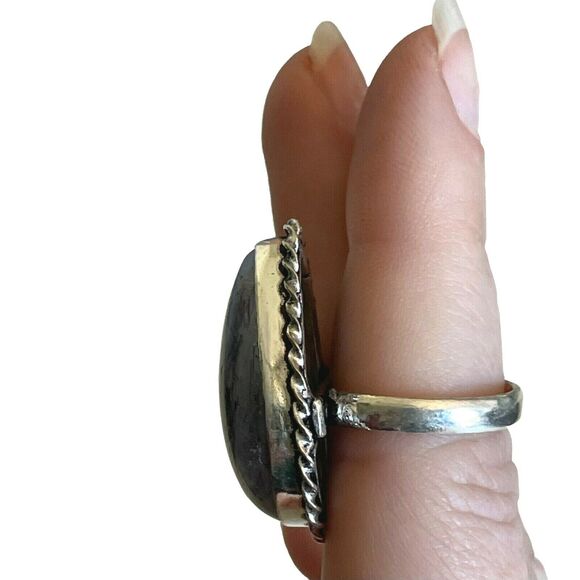 Black Rutile Quartz 925 Silver Plated Gemstone Ring Size 7.5 Jewelry Gift - Picture 3 of 5